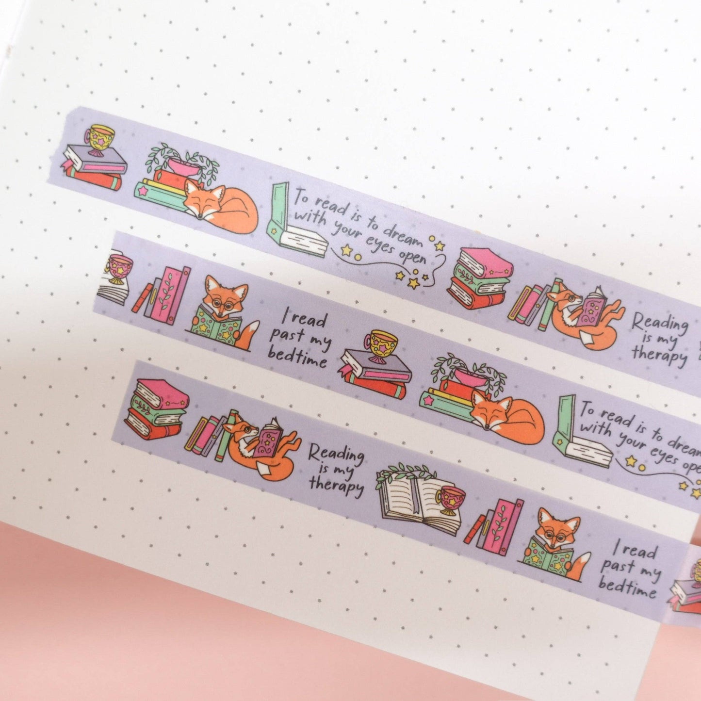 Sunshine Lane - Cosy Bookish Washi Tape ft. Maple the Fox