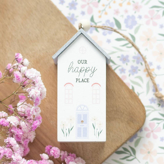 Our Happy Place Hanging House Decoration -birthday gift, mothers day gift