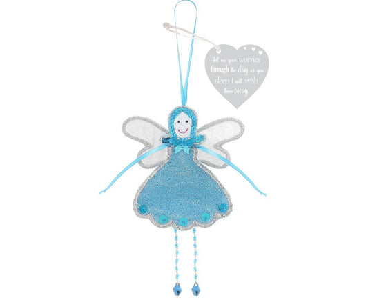 Believe You Can - 'Tell Me Your Worries' Blue Glitter Fairy Ornament