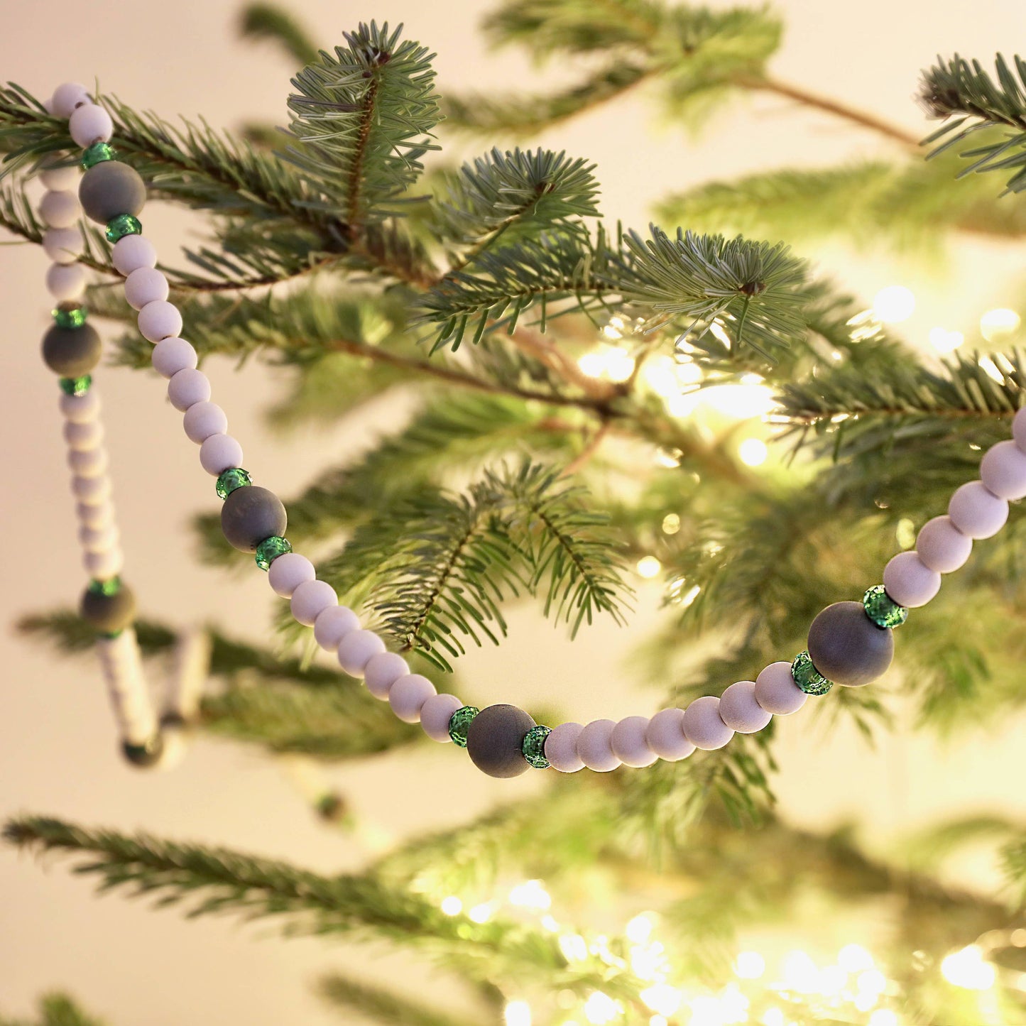 Lisa Angel - Green Wooden Beaded Garland