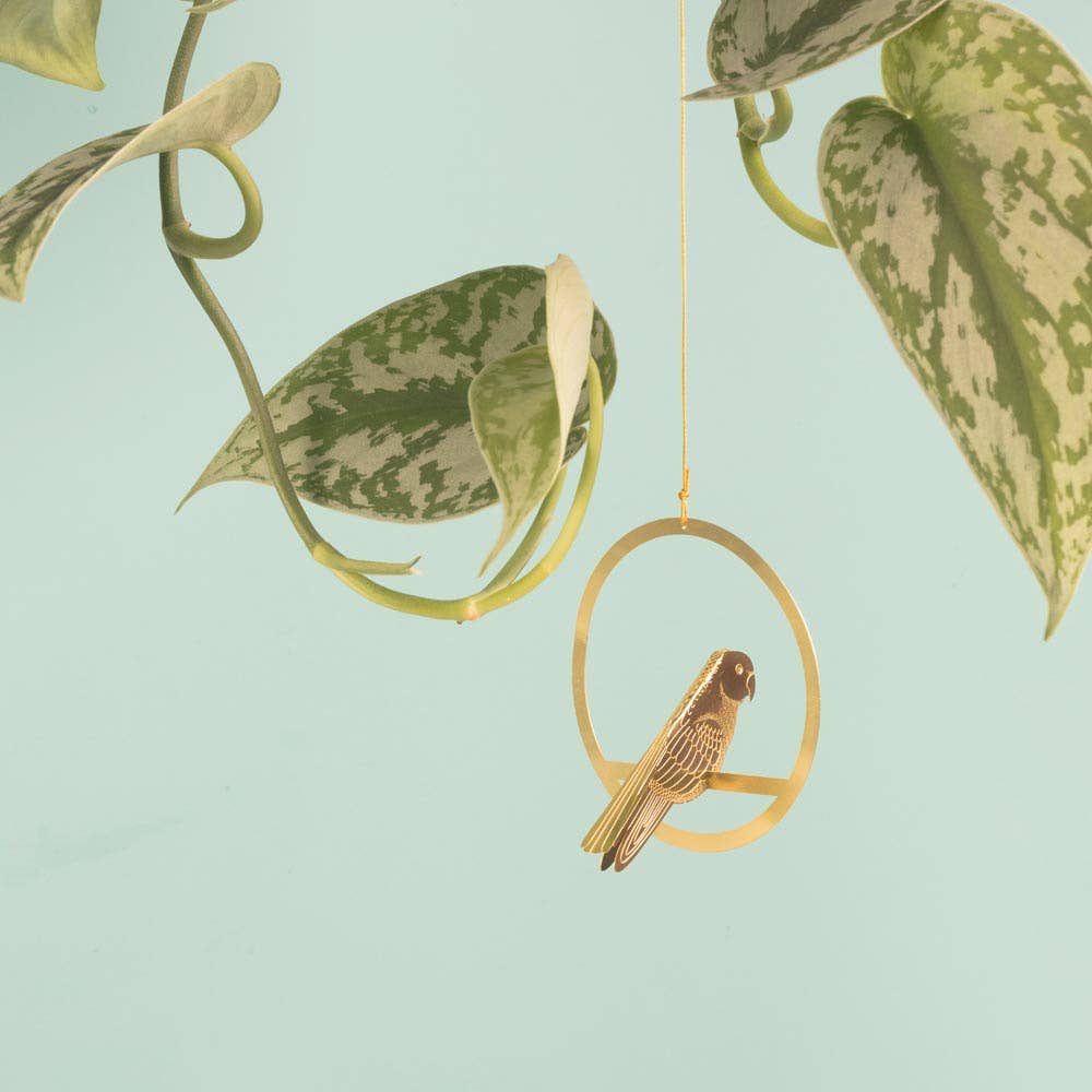 Hanging Mobile Brass Bird Decoration