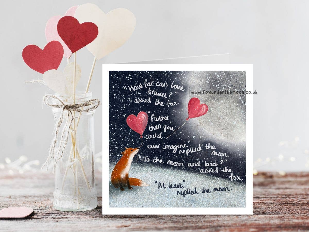 Fox Under The Moon - Greeting Card - To The Moon & Back