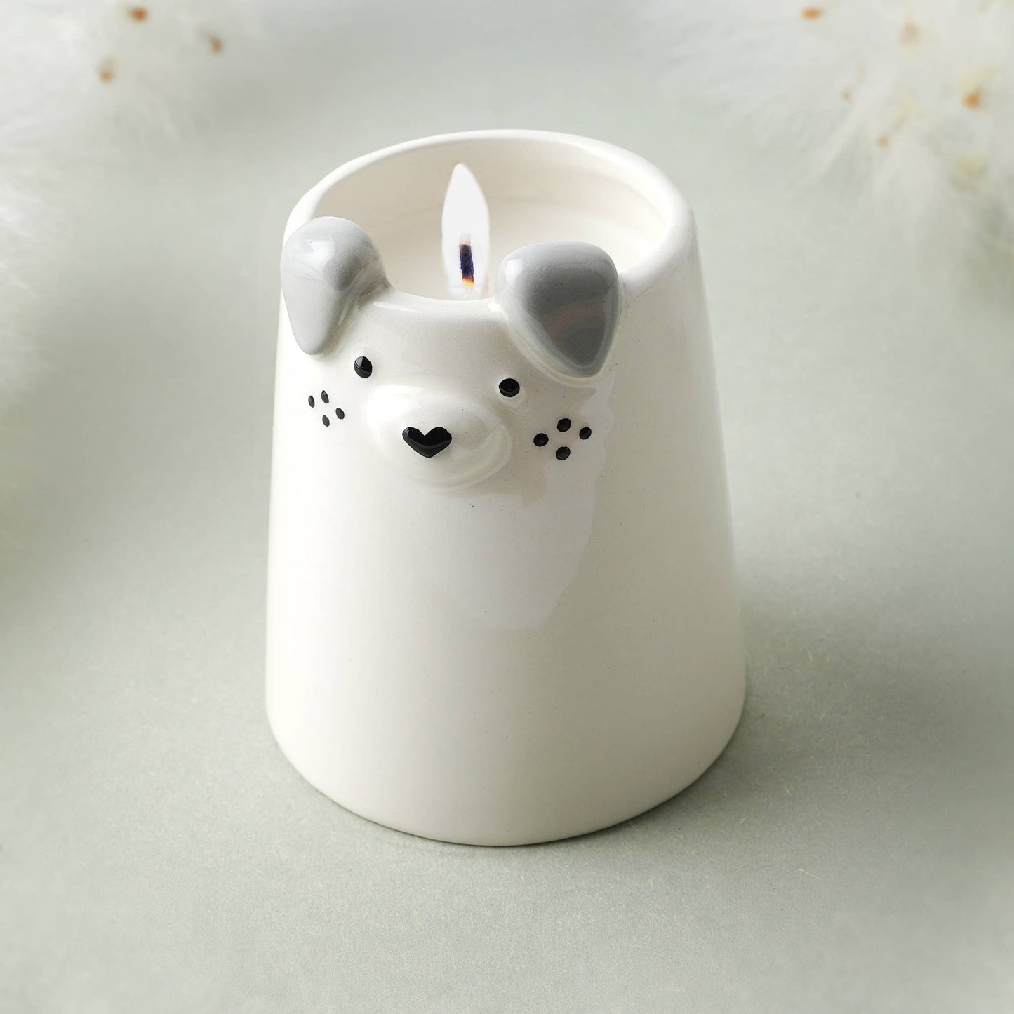 Send With Love Ceramic Dog Tealight Candle In Gift Box