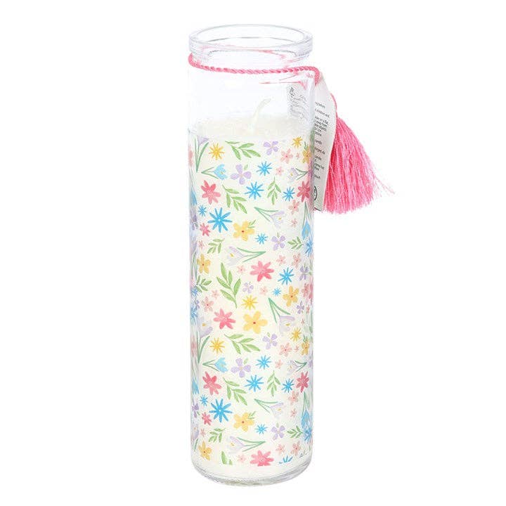 Spring Floral Print Fresh Linen Tube Candle -birthday gift, mothers day gift