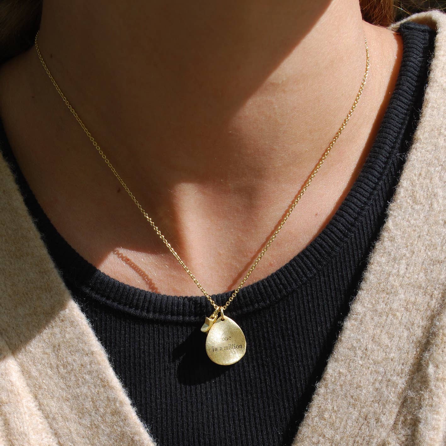 White Leaf - 'One in a Million' Necklace in Gold