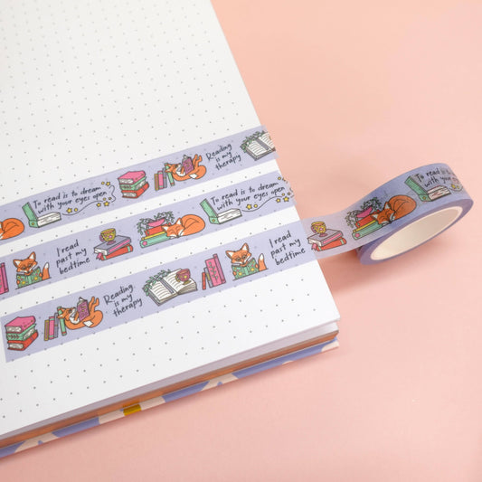 Sunshine Lane - Cosy Bookish Washi Tape ft. Maple the Fox