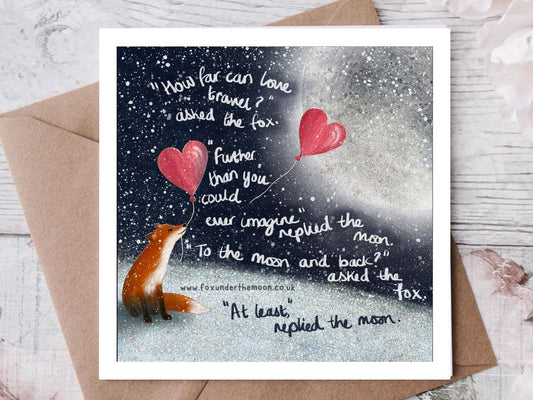 Fox Under The Moon - Greeting Card - To The Moon & Back