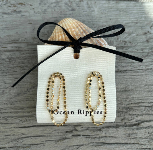 Ocean Ripples - 14ct Gold Plated Chain Earrings