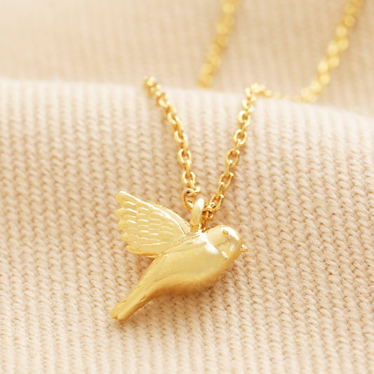 Lisa Angel - Delicate Bird Pendant Necklace in Gold