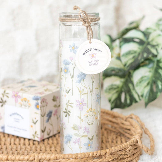 Floral Print Wildflower Tube Candle -birthday gift, mothers day gift