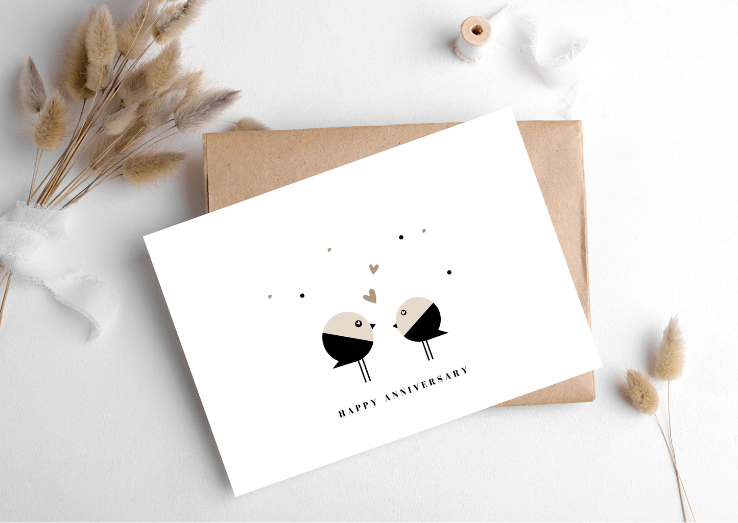 Hygge Cards - LOVE BIRDS HAPPY ANNIVERSARY CARD