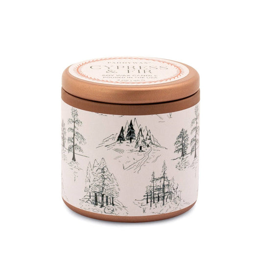 Designworks Collective - Paddywax Cypress & Fir Copper Tin Candle - White