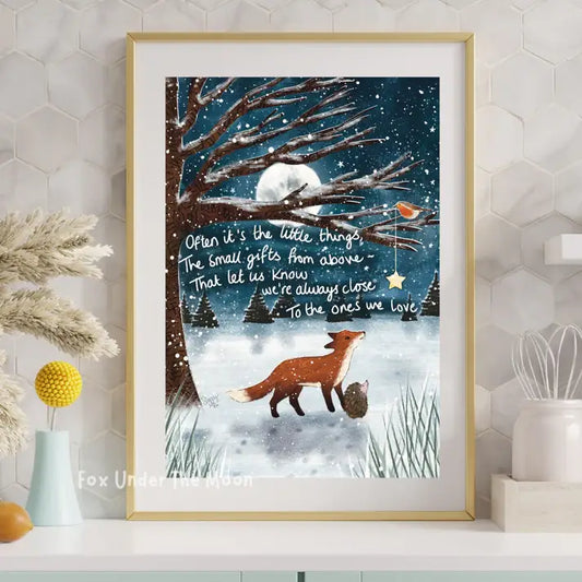 Fox Under The Moon - A4 Art Print - Gifts From Above