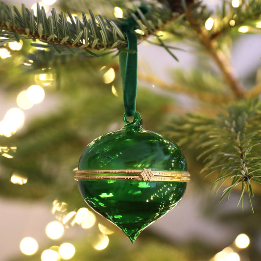 Lisa Angel - Green Glass Opening Bauble