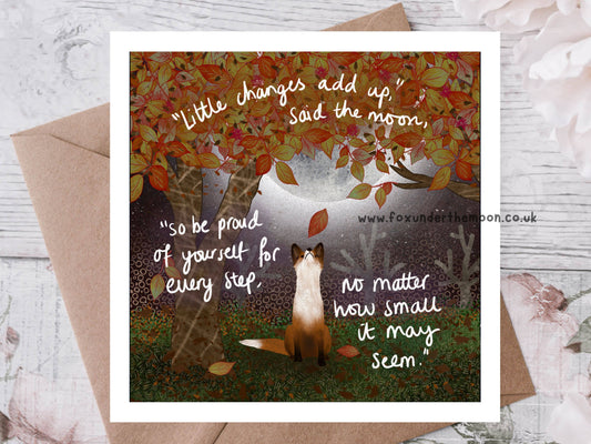 Fox Under The Moon - Greeting Card - Changes