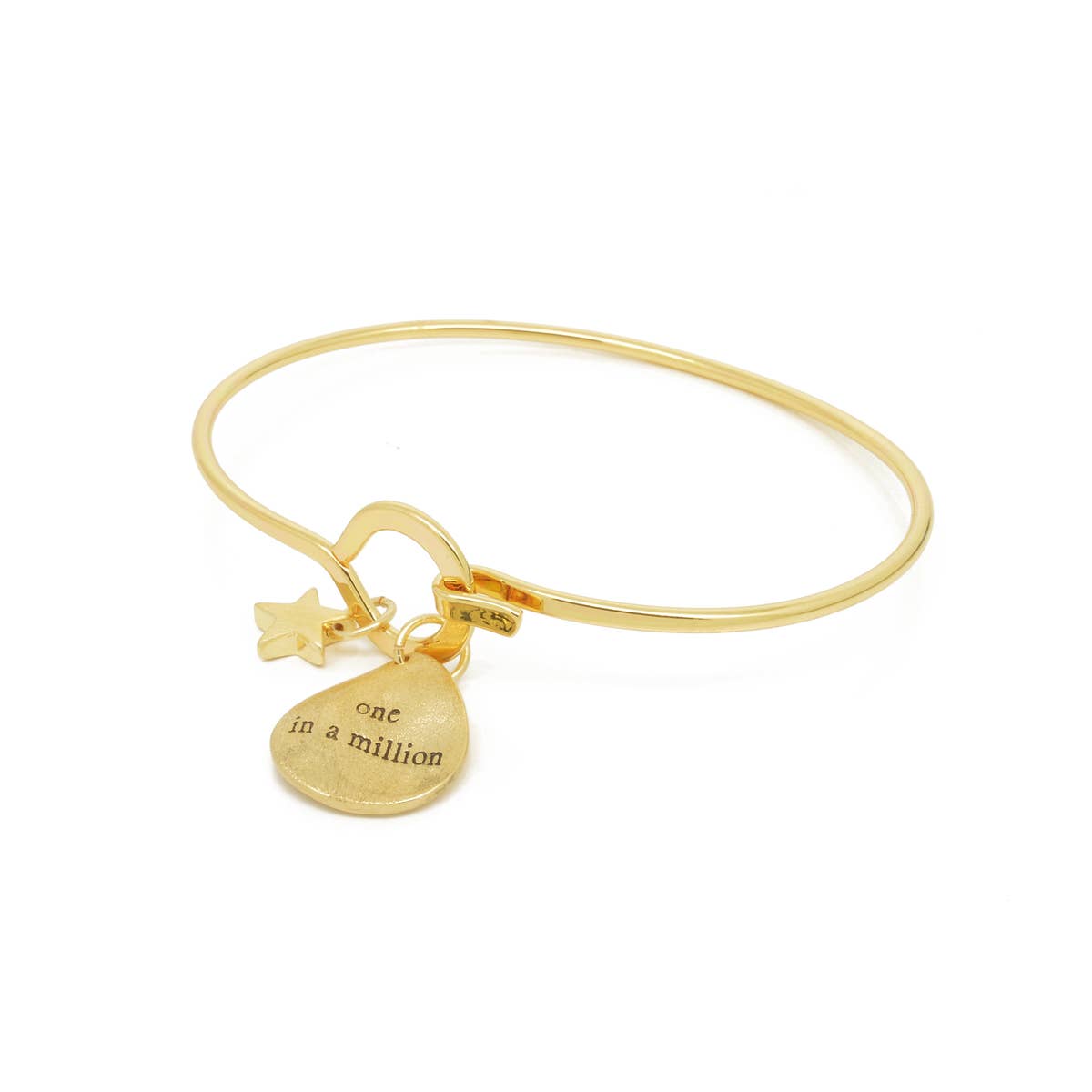 White Leaf - "One in a Million" Bangle in Matt Gold