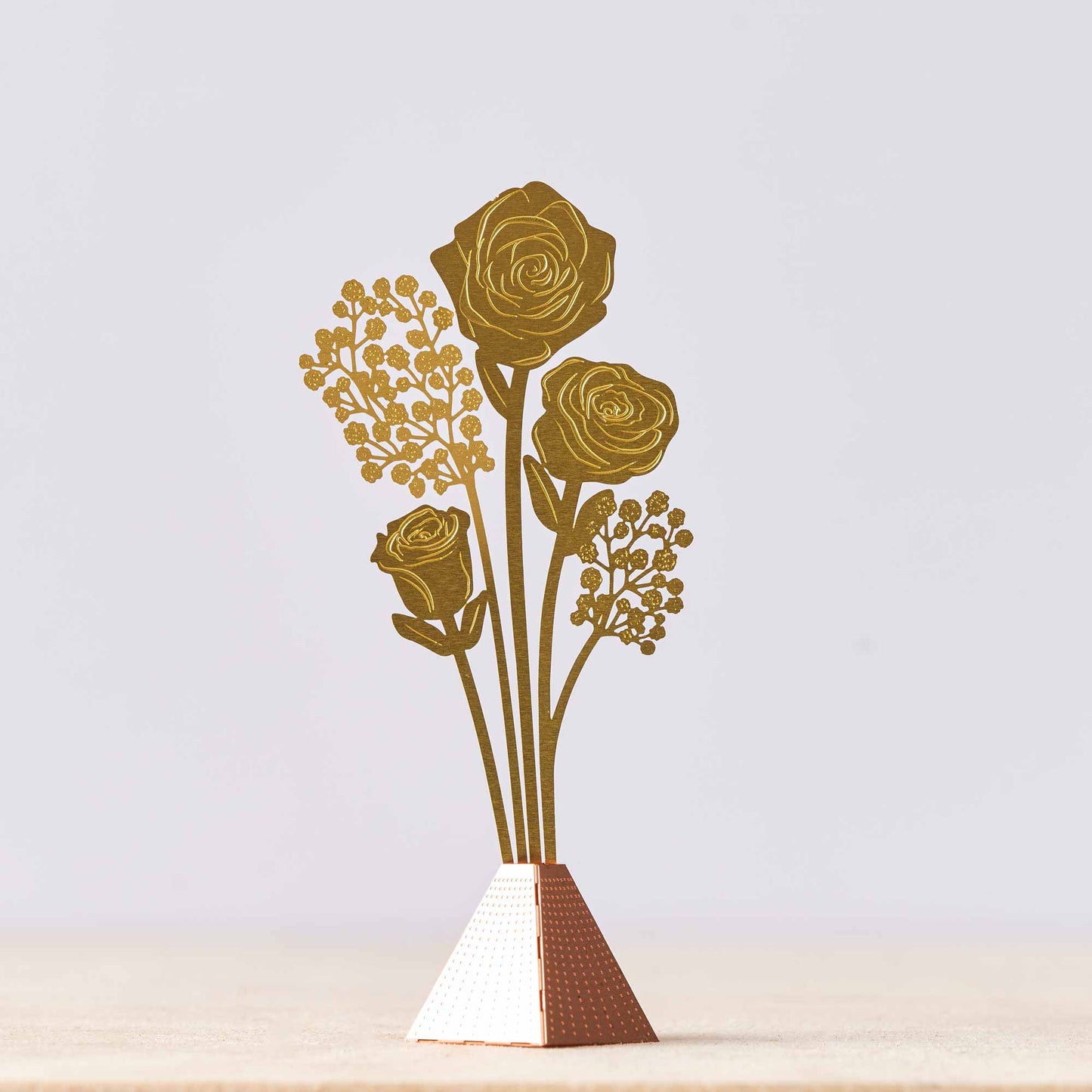 Rose Tiny Bouquet 3D gift - Copper or Brass gift