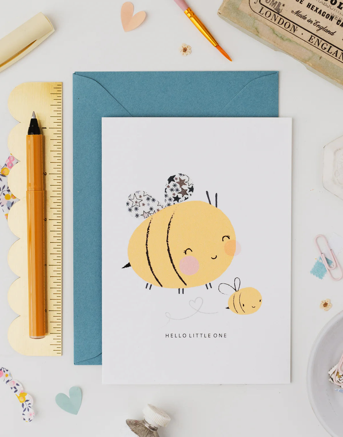 Liberty Bee New Baby Card - Adelajda's Wish