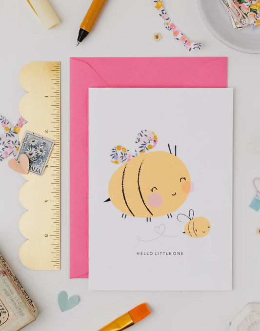 Liberty Bee New Baby Card - Adelajda's Wish