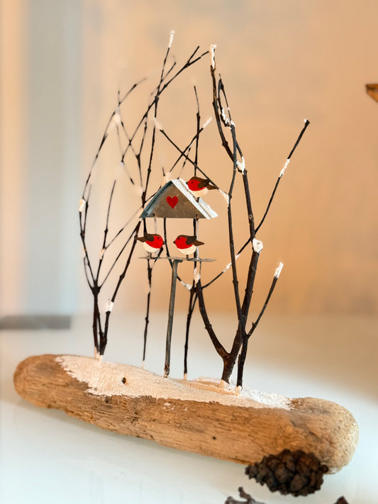 Shoeless Joe  Christmas decoration Bird Table Scene