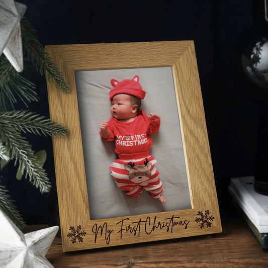 my First Christmas' Oak Photo Frame 5x7