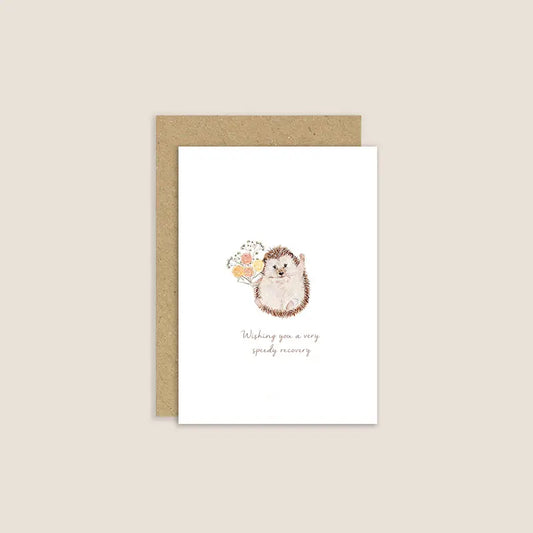 Speedy Recovery Card | Hedgehog Card | Get Well Soon Card