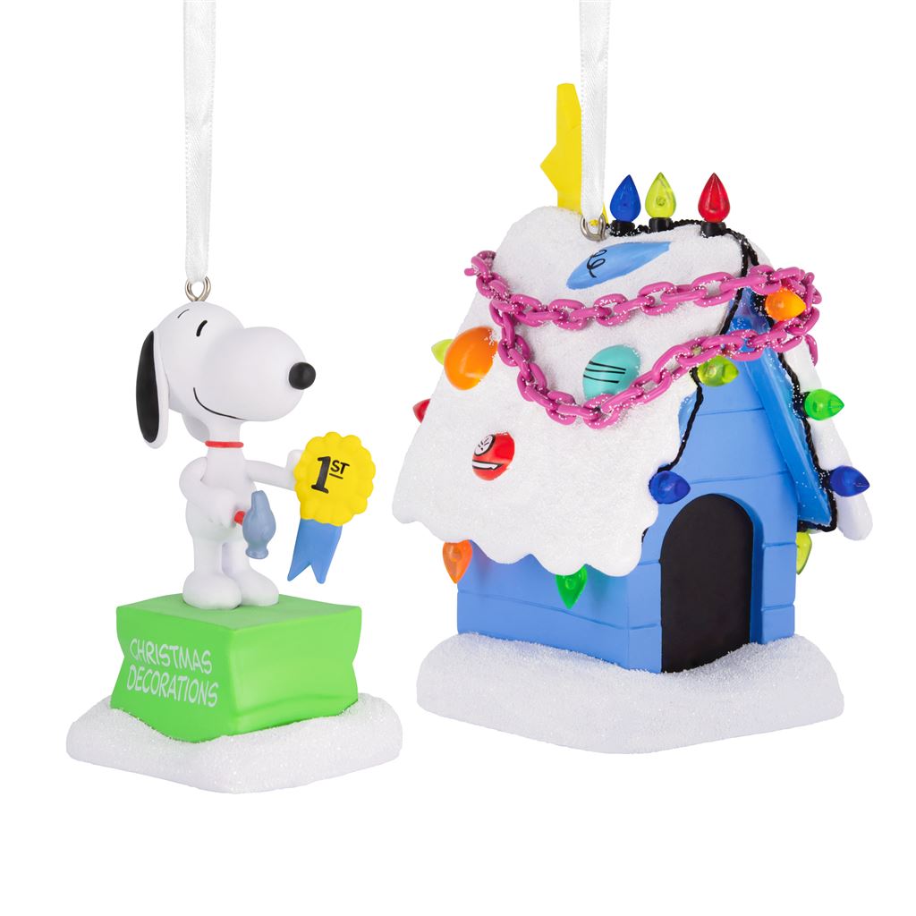 Storied Moments PEANUTS Christmas Ornaments - Set of 2 SNOOPY & Doghouse