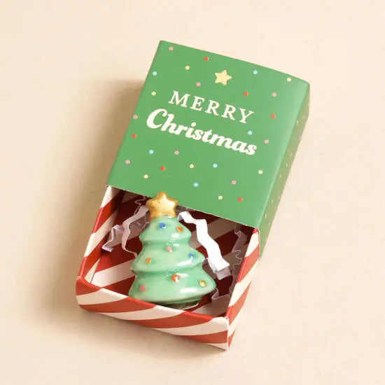 Tiny Matchbox Ceramic Token - Christmas tree