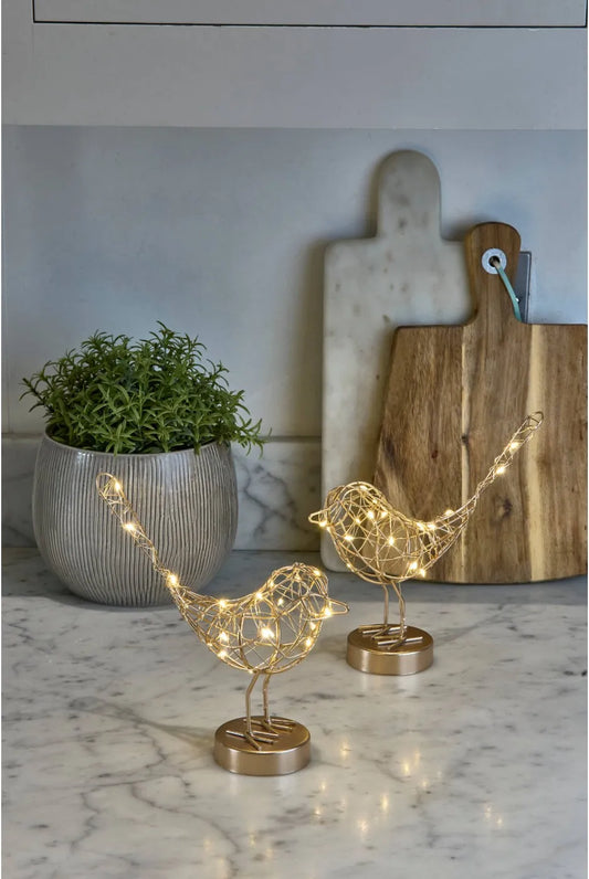 Battery operated light up Robin. Choice of white, copper or gold