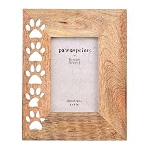 Best Of Breed Paw Print Wood Photo Frame 4x6