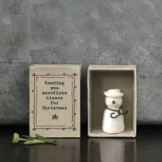 East of India Matchbox Snowman - Christmas gift