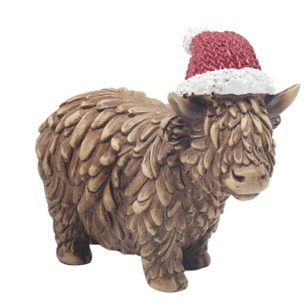 Small Christmas Highland Cow Ornament