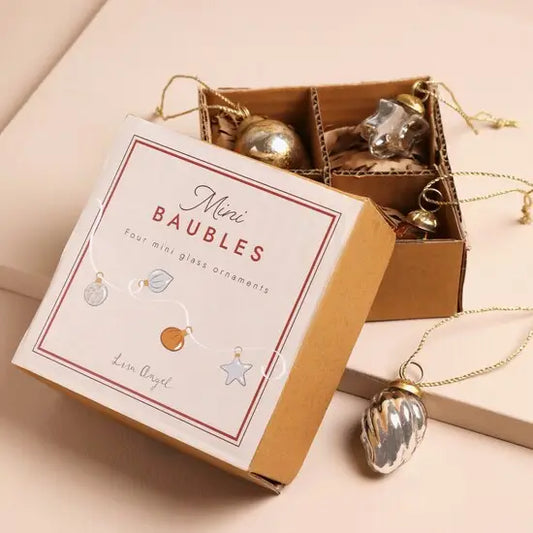 Set of 4 Boxed Mini Baubles