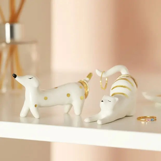 Ceramic Sausage Dog Ring Holder