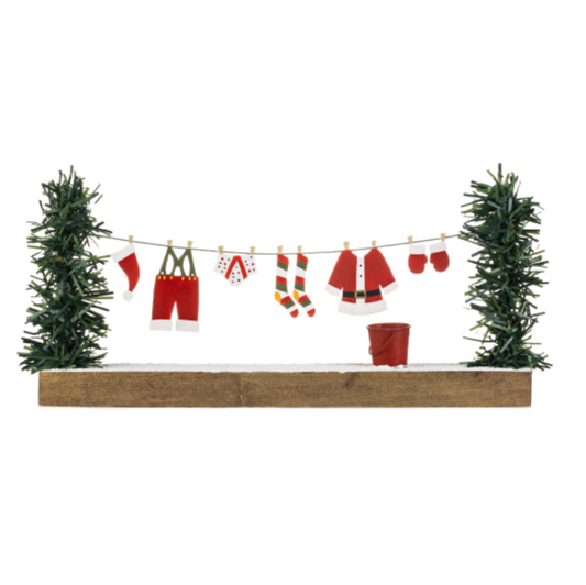 Shoeless Joe - Standing Decoration - Santa's Washing Line