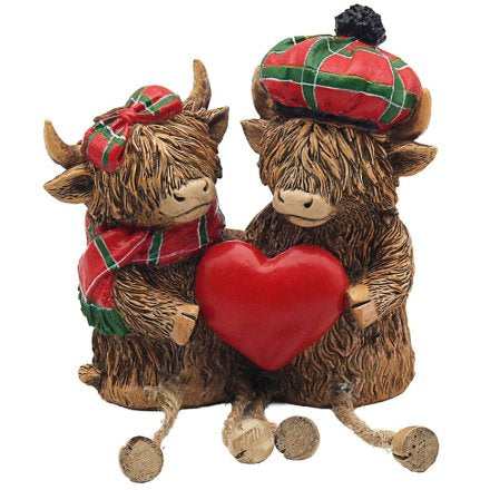 Highland cow loved up couple decoration - Christmas gift/ home decor - Scottish gift