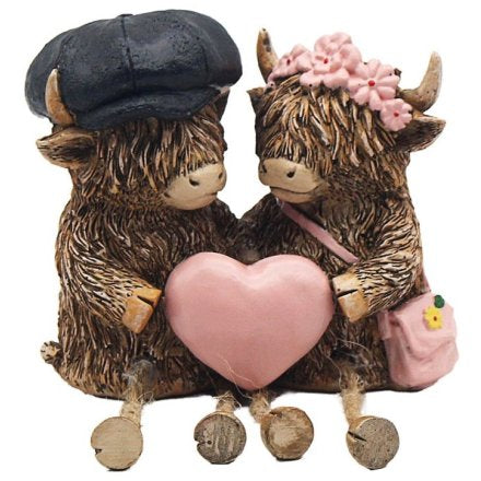 Mr & Mrs Highland cow decoration. - Scottish gift/home decor