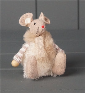 Sitting Fabric Mouse - Pink Stripes