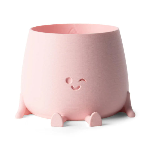 Large happy pot with winky face - 3D printed -