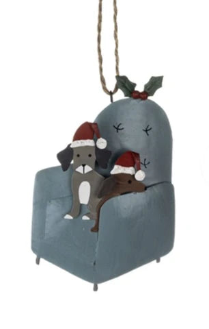 Christmas Decoration – Armchair Dogs by Shoeless Joe