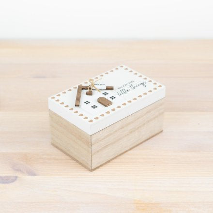 Wooden House Storage Box “enjoy the little things”