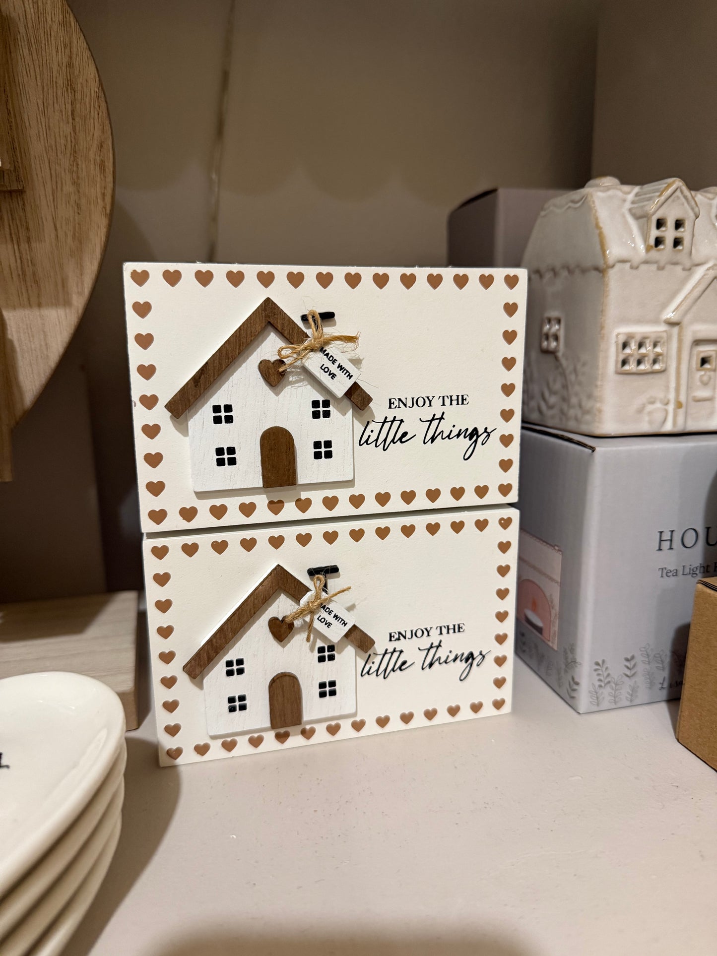 Wooden House Storage Box “enjoy the little things”