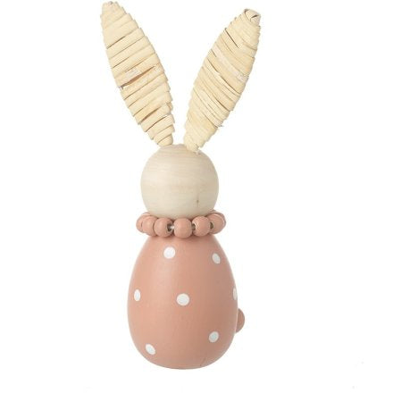 Pink Polkadot Bunny Decoration, 15cm