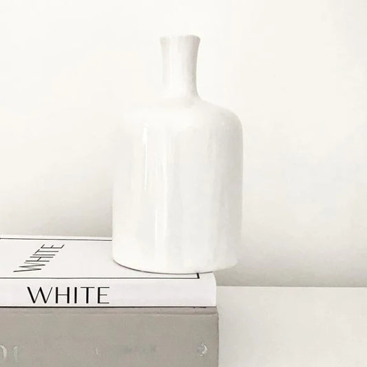 Teo white gloss vase