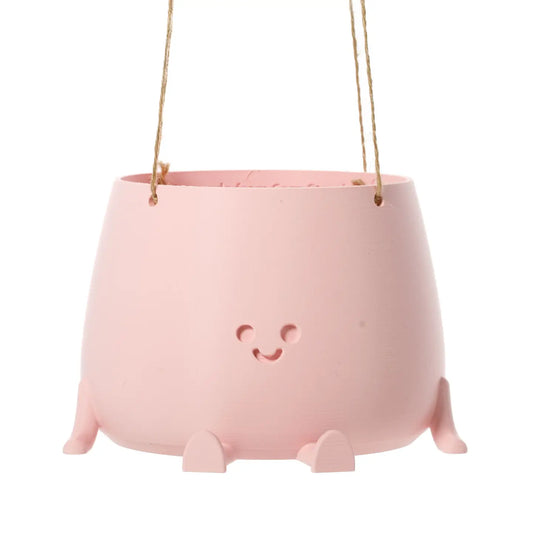 Eco-Elegance: the Sustainable Hanging Happy Pot - Peach Pink