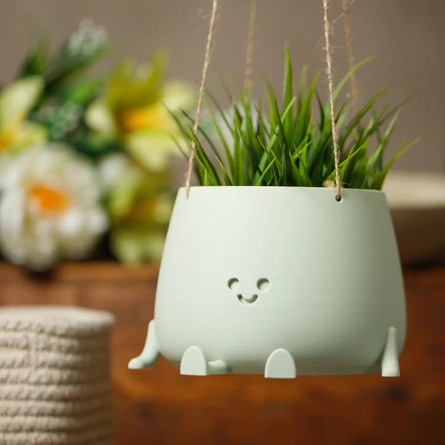 Eco-Elegance: the Sustainable Hanging Happy Pot - Sage