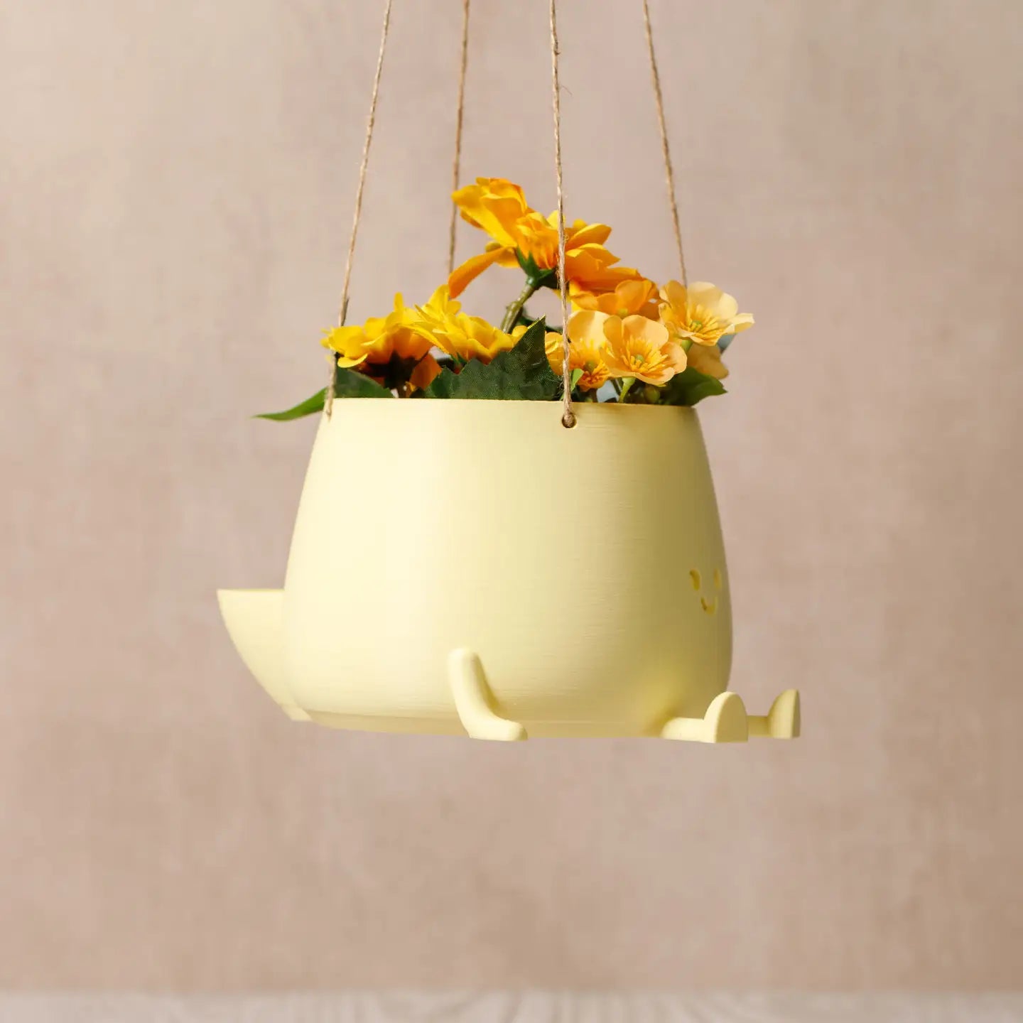 Eco-Elegance: the Sustainable Hanging Happy Pot - Yellow