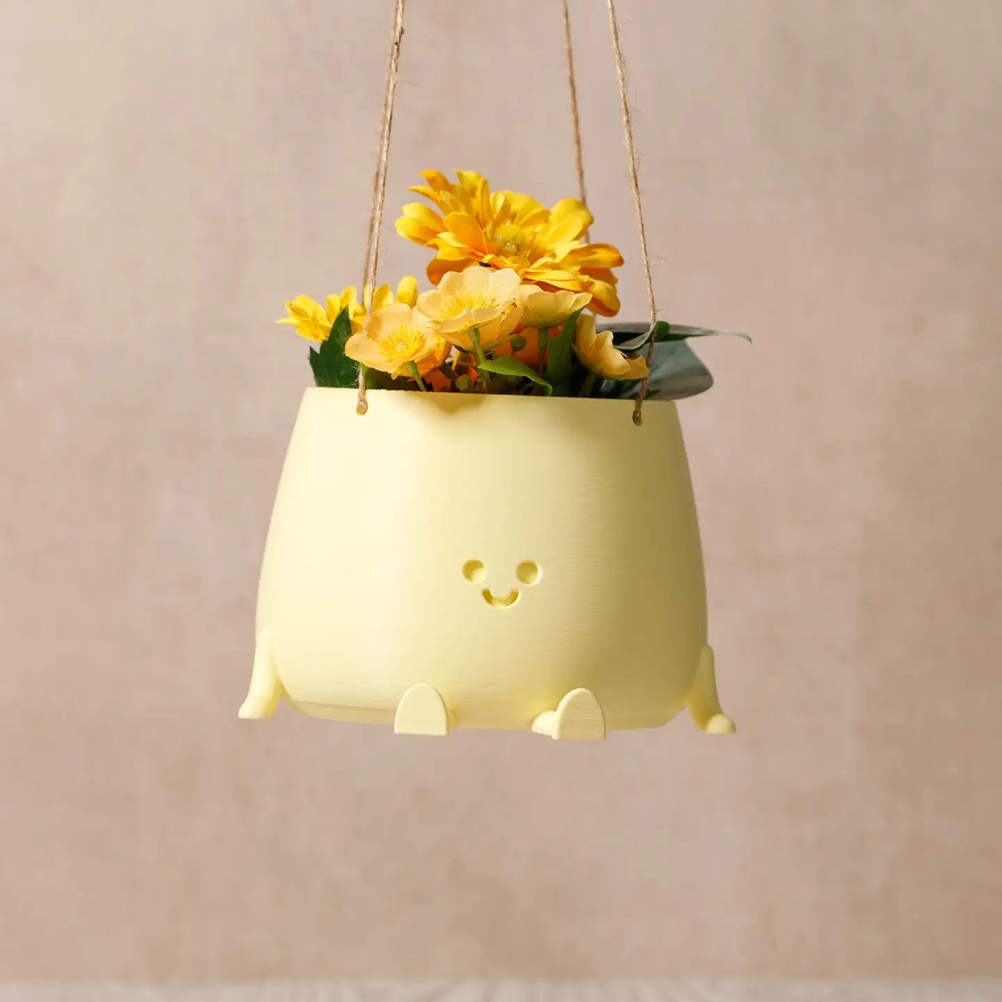 Eco-Elegance: the Sustainable Hanging Happy Pot - Yellow