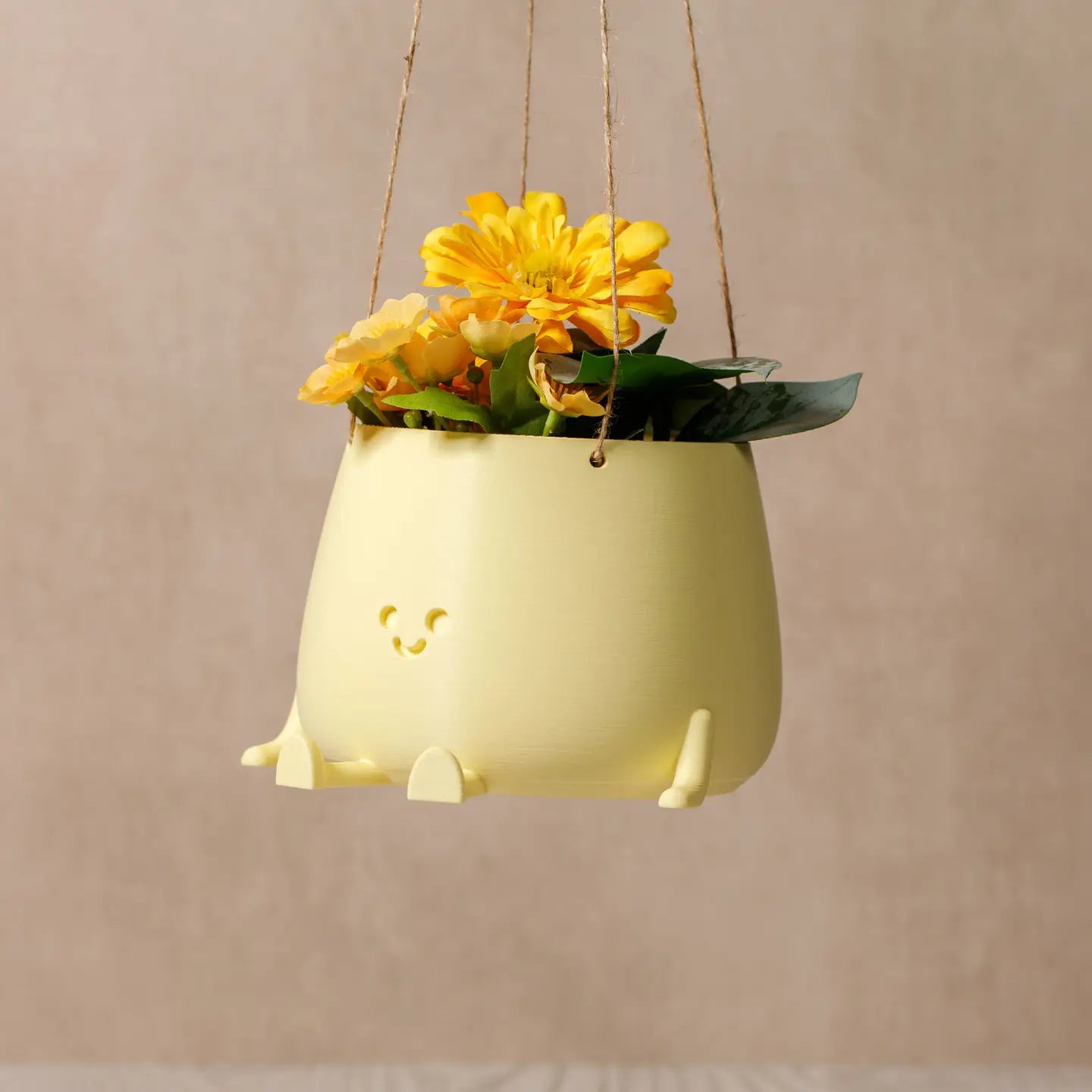 Eco-Elegance: the Sustainable Hanging Happy Pot - Yellow