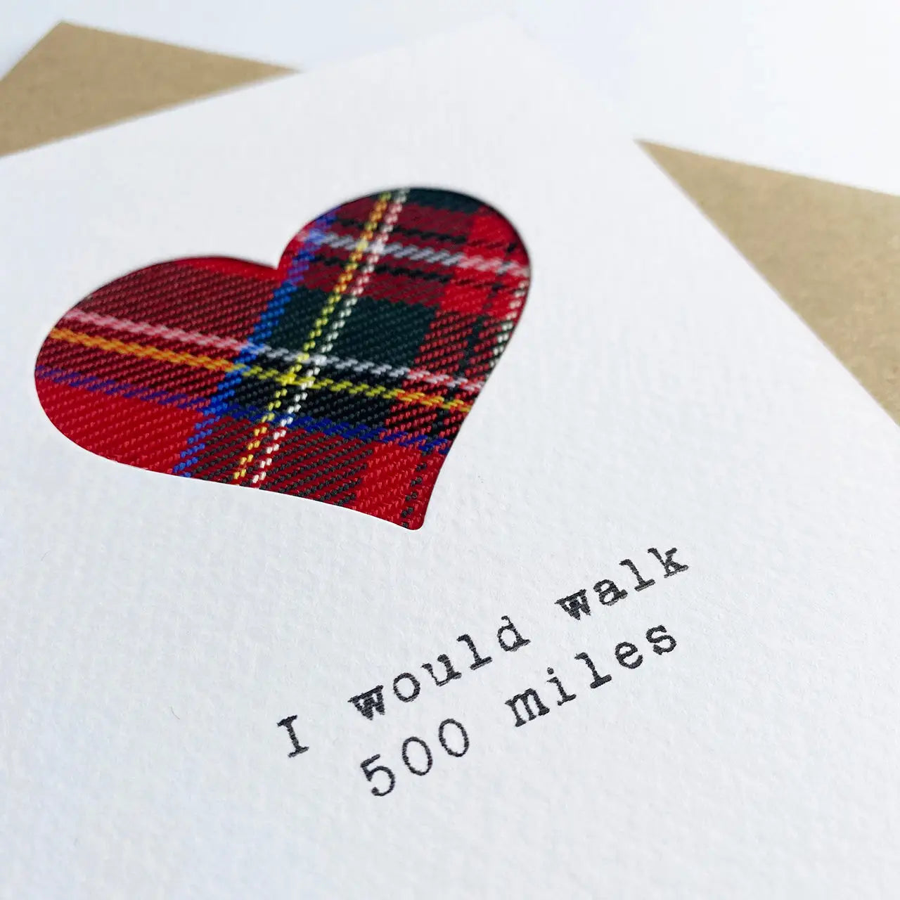 I Would Walk 500 Miles Scottish Tartan Love Anniversary Card